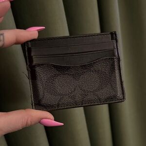 Coach Black Textured Card Holder